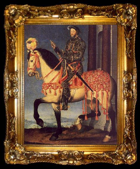 framed  Francois Clouet Portrait of Francois I on Horseback, ta009-2